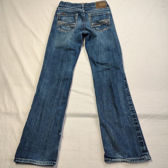 Ariat M4 Jeans Mens 30x36 Blue Medium Wash Low Rise Stretch Adkins Boot 10021767 - Picture 2 of 13